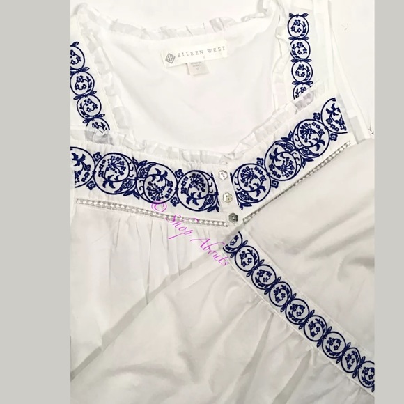 Eileen West White Cotton Nightgown Size S - Picture 5 of 7